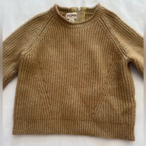 Anthropology Pepin Mustard/Tan Chunky Knit Crop Sweater 
Like New
Size Medium